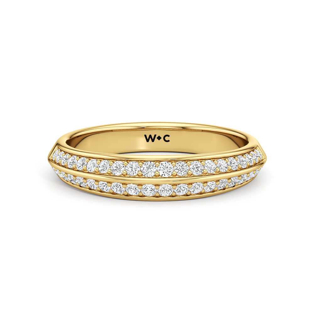 The Scarlett Diamond Wedding Band with 18KT Yellow Gold Cut Diamond in 14KT Yellow Gold view 1
