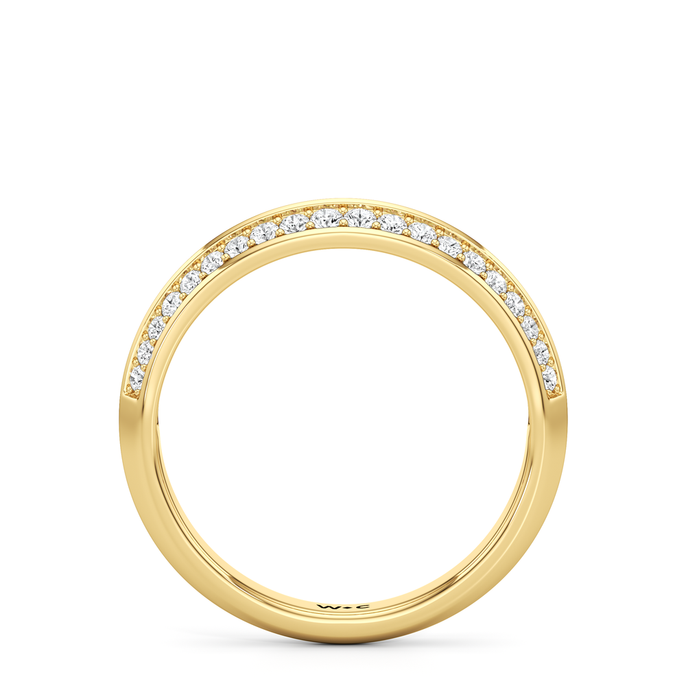 The Scarlett Diamond Wedding Band with 18KT Yellow Gold Cut Diamond in 14KT Yellow Gold view 2
