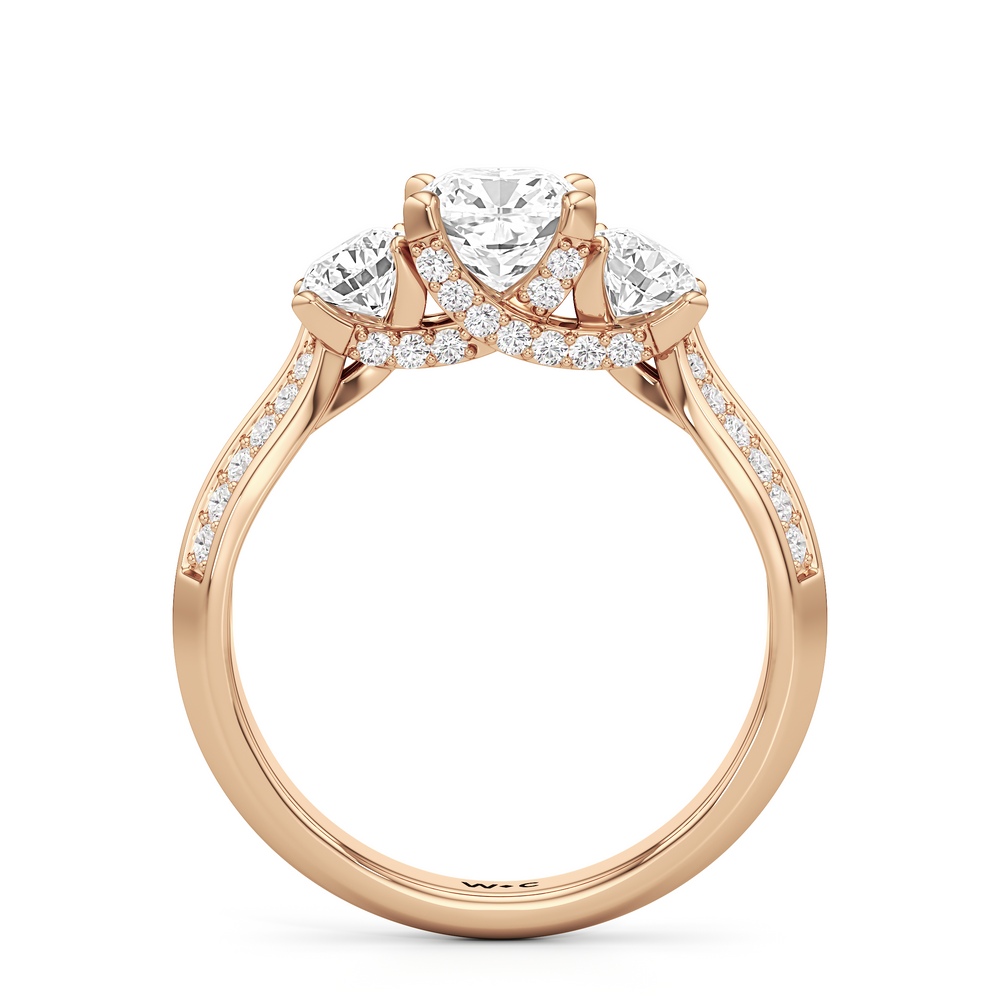 The Scarlett Engagement Ring with Cushion Cut Diamond in 14KT Rose Gold view 2
