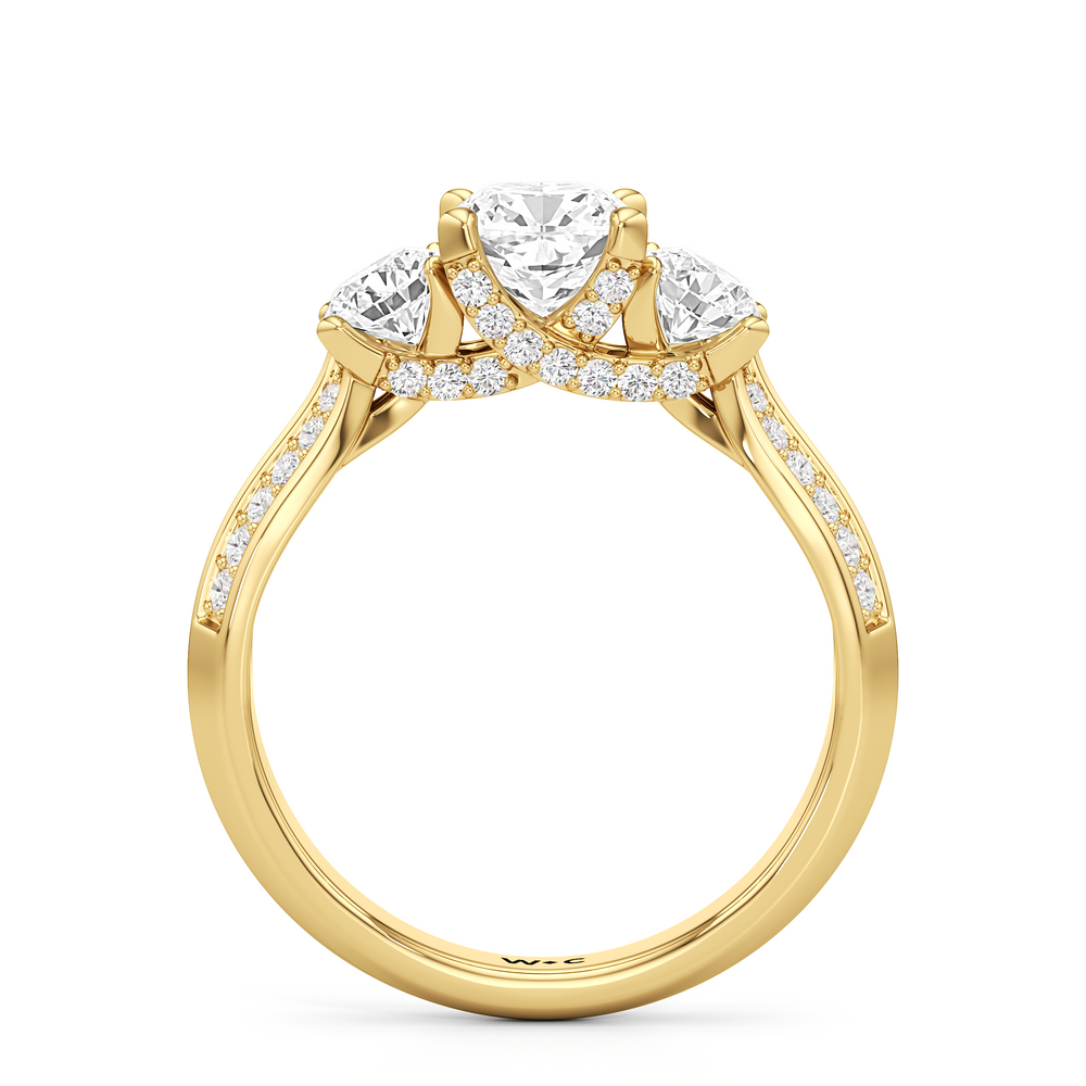 The Scarlett Engagement Ring with Cushion Cut Diamond in 14KT Yellow Gold view 2
