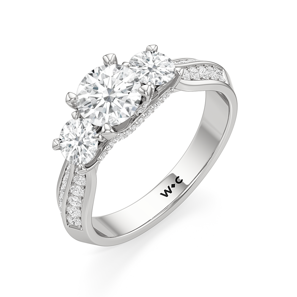 The Scarlett Engagement Ring with Round Cut Diamond in 14KT Platinum view 3
