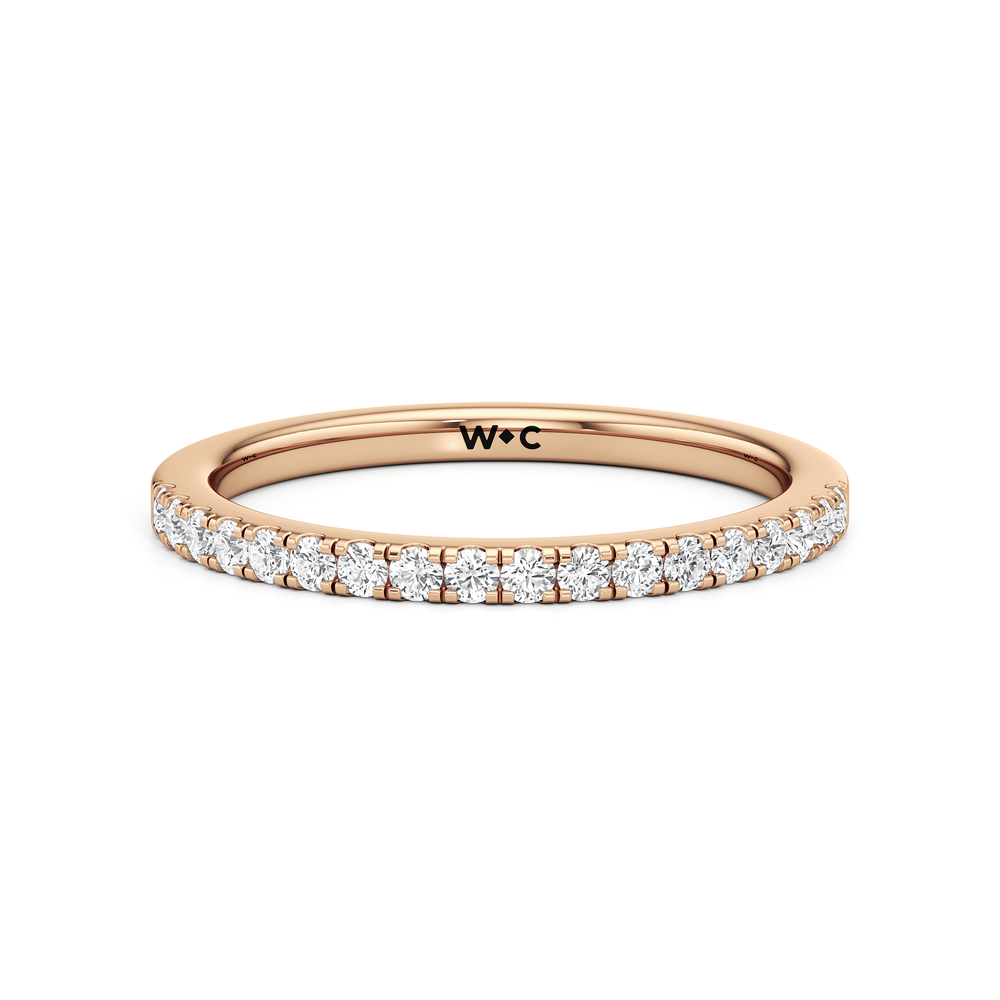 The Audrey Diamond Wedding Band with 18KT Rose Gold Cut Diamond in 14KT Rose Gold view 1
