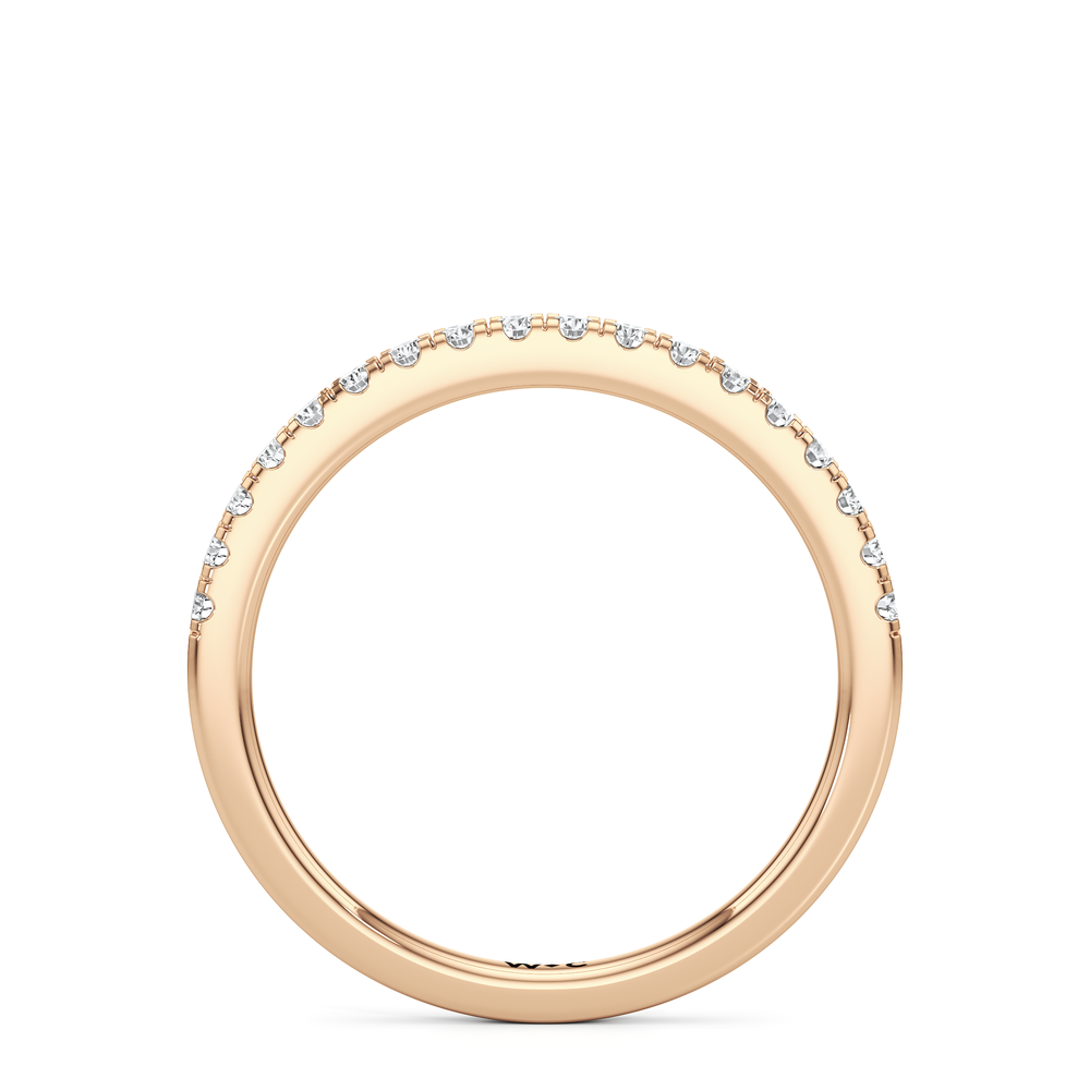 The Audrey Diamond Wedding Band with 18KT Rose Gold Cut Diamond in 14KT Rose Gold view 2
