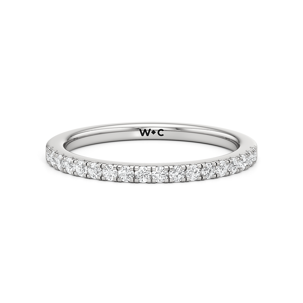 The Audrey Diamond Wedding Band with Platinum Cut Diamond in 14KT Platinum view 1
