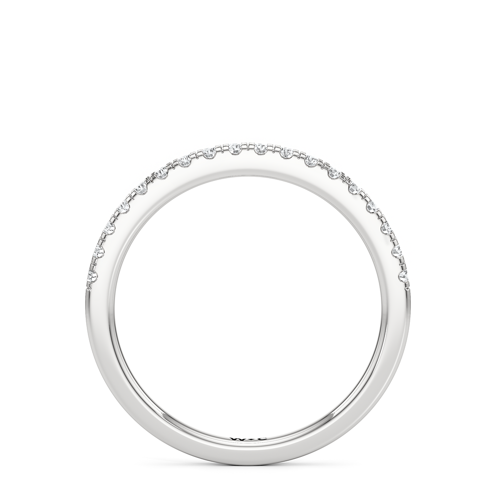 The Audrey Diamond Wedding Band with Platinum Cut Diamond in 14KT Platinum view 2
