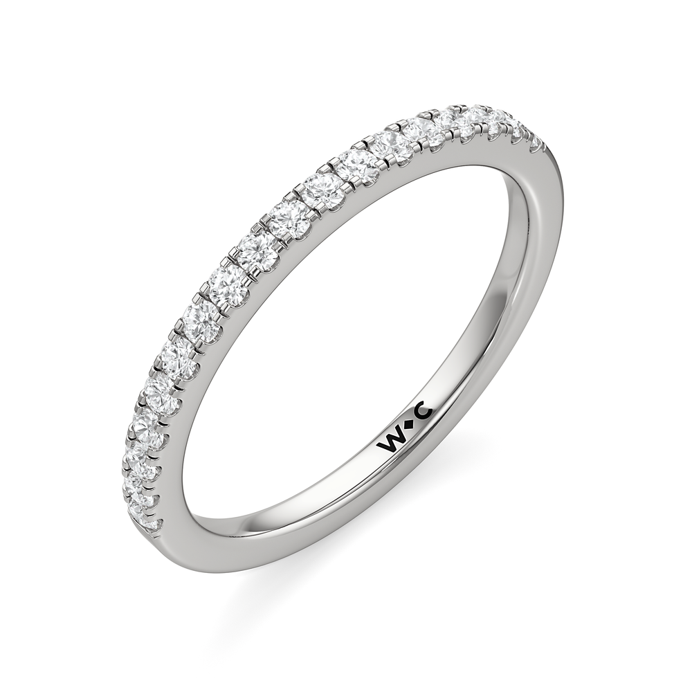 The Audrey Diamond Wedding Band with Platinum Cut Diamond in 14KT Platinum view 3
