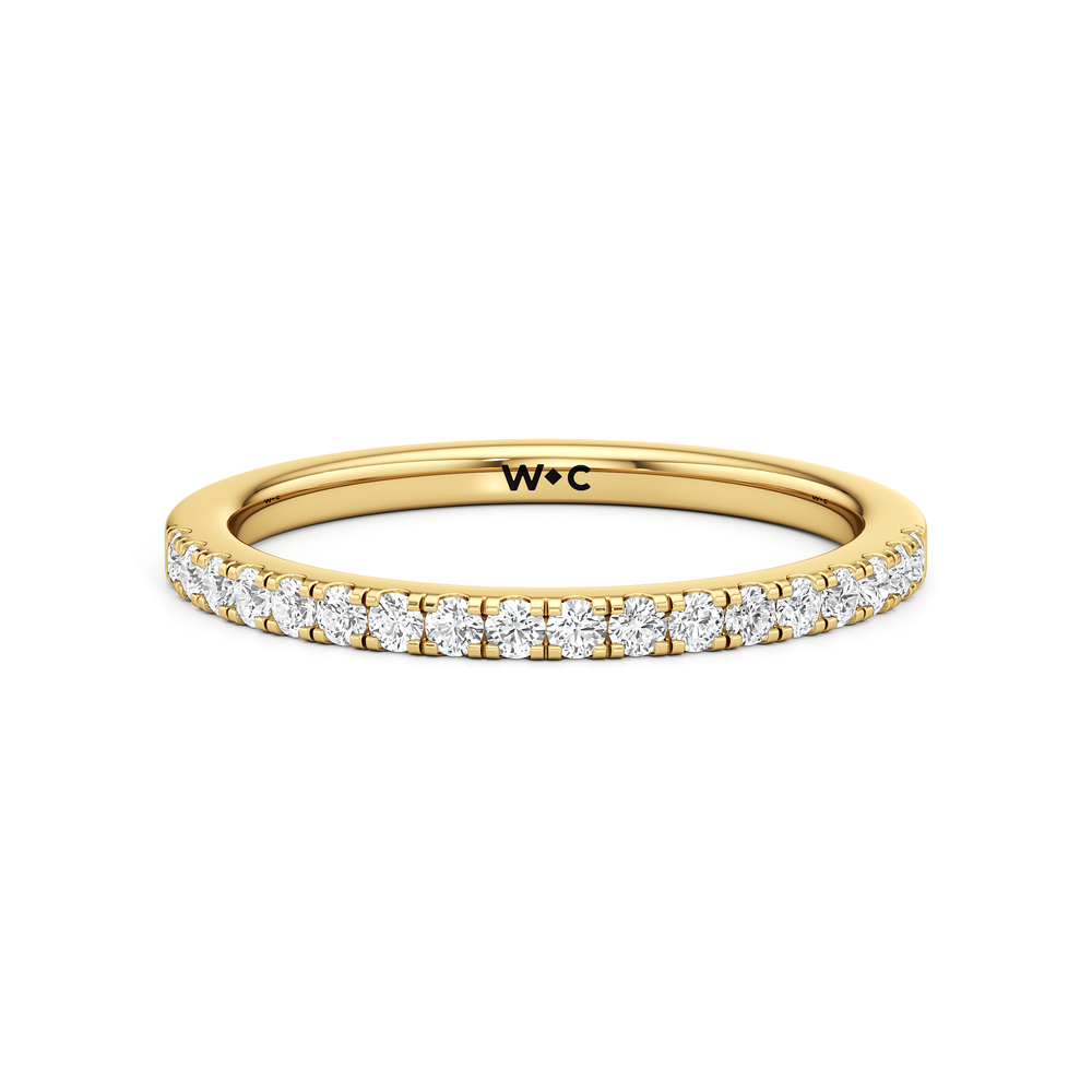 The Audrey Diamond Wedding Band with 18KT Yellow Gold Cut Diamond in 14KT Yellow Gold view 1
