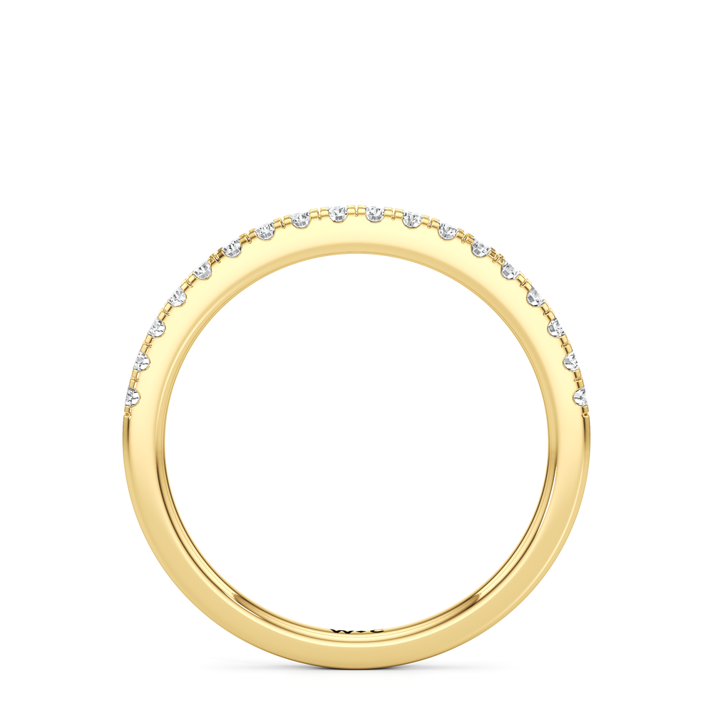 The Audrey Diamond Wedding Band with 18KT Yellow Gold Cut Diamond in 14KT Yellow Gold view 2
