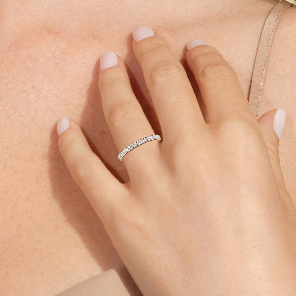 The Audrey Diamond Wedding Band with 18KT Rose Gold Cut Diamond in 14KT Rose Gold view 5
