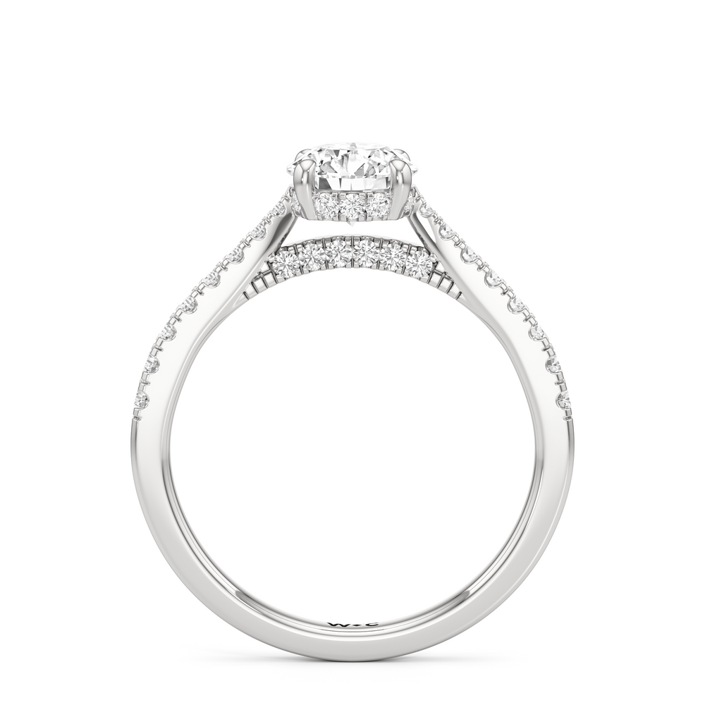 The Audrey Engagement Ring with Round Cut Diamond in 14KT Platinum view 2

