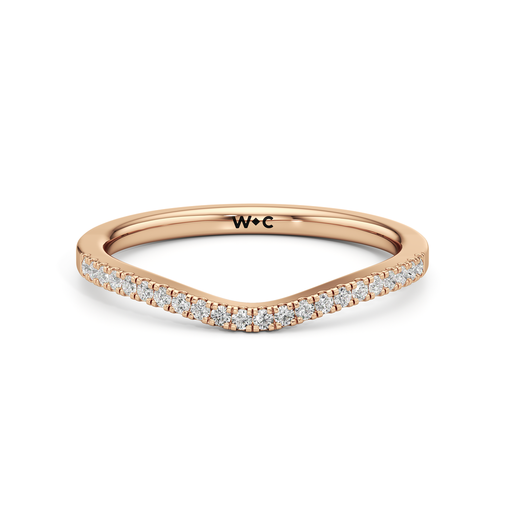 The Maxine Diamond Wedding Band with 18KT Rose Gold Cut Diamond in 14KT Rose Gold view 1
