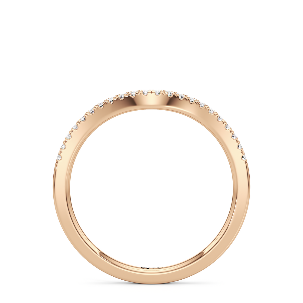 The Maxine Diamond Wedding Band with 18KT Rose Gold Cut Diamond in 14KT Rose Gold view 2
