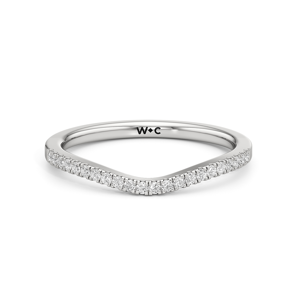 The Maxine Diamond Wedding Band with Platinum Cut Diamond in 14KT Platinum view 1
