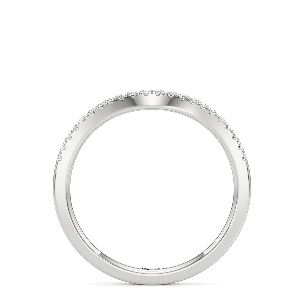 The Maxine Diamond Wedding Band with Platinum Cut Diamond in 14KT Platinum view 2
