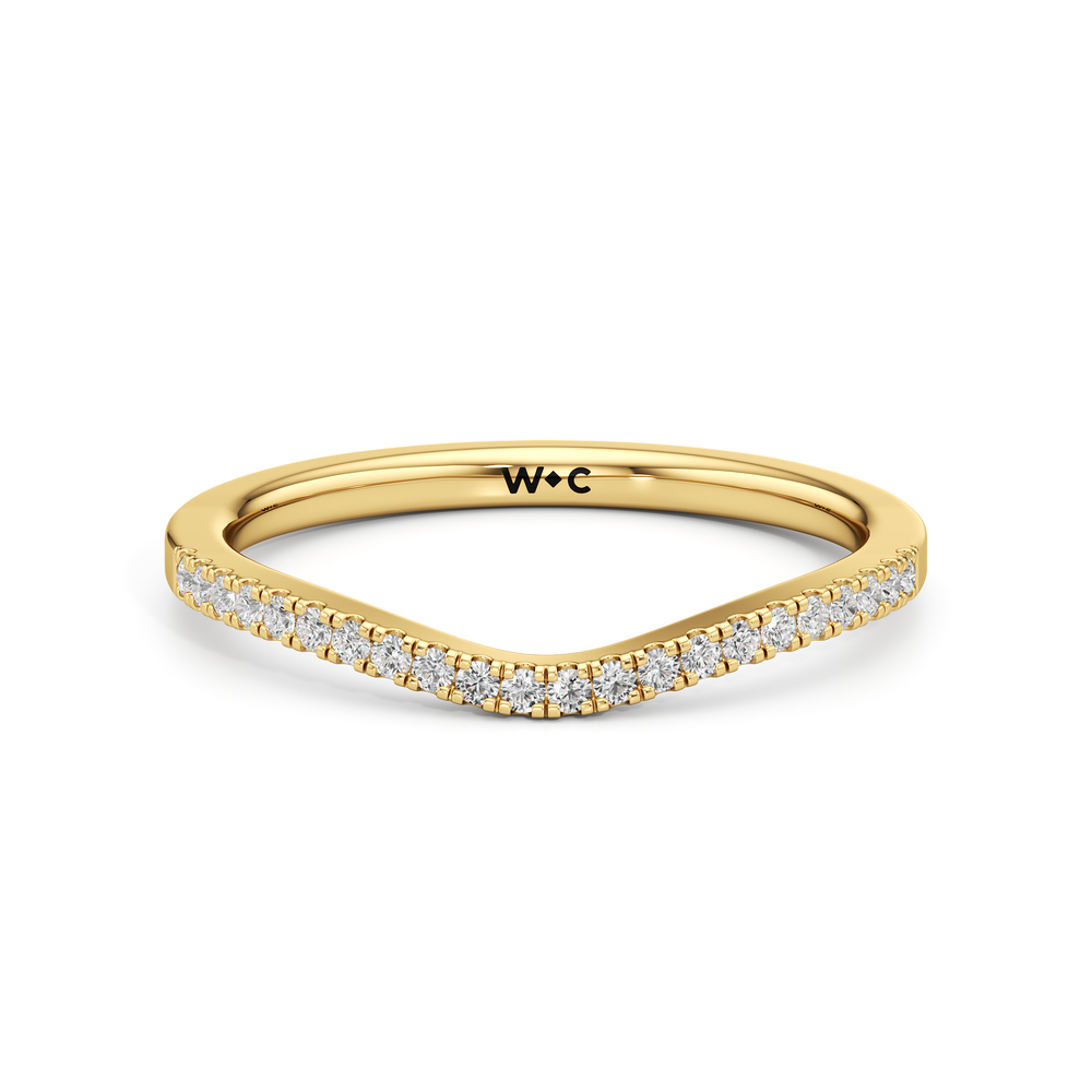 The Maxine Diamond Wedding Band with 18KT Yellow Gold Cut Diamond in 14KT Yellow Gold view 1

