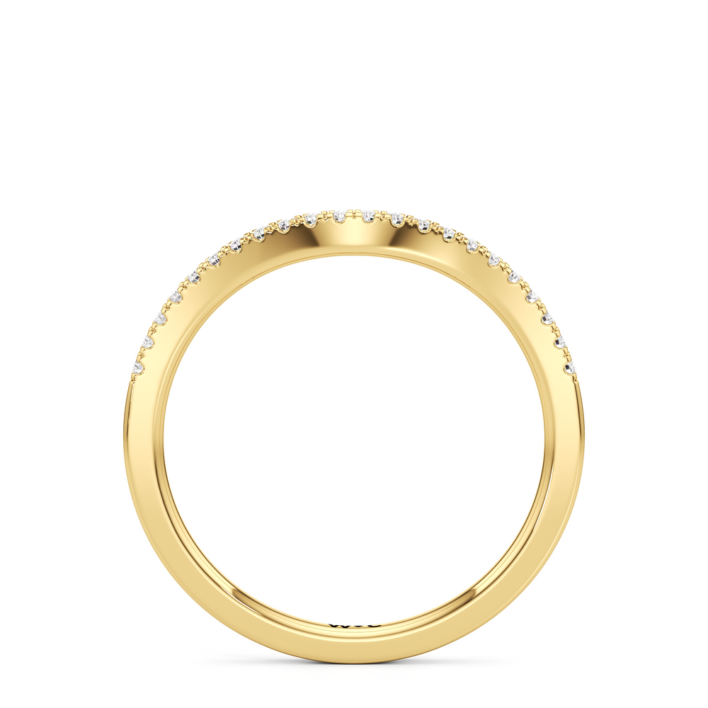 The Maxine Diamond Wedding Band with 18KT Yellow Gold Cut Diamond in 14KT Yellow Gold view 2
