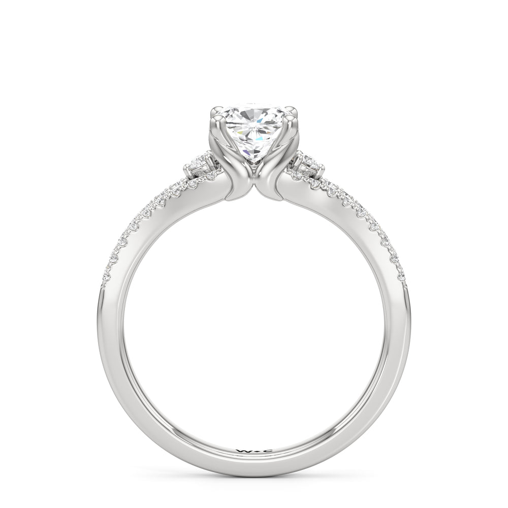 The Maxine Engagement Ring with Cushion Cut Diamond in 14KT Platinum view 2
