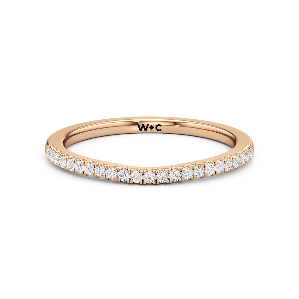 The Darcy Diamond Wedding Band with 18KT Rose Gold Cut Diamond in 14KT Rose Gold view 1
