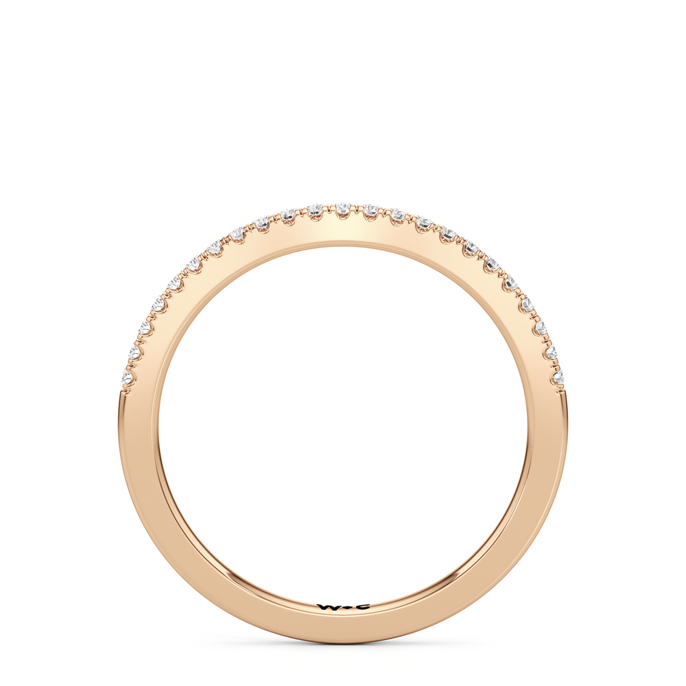 The Darcy Diamond Wedding Band with 18KT Rose Gold Cut Diamond in 14KT Rose Gold view 2
