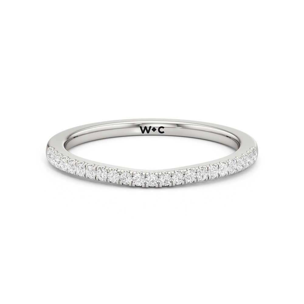 The Darcy Diamond Wedding Band with Platinum Cut Diamond in 14KT Platinum view 1
