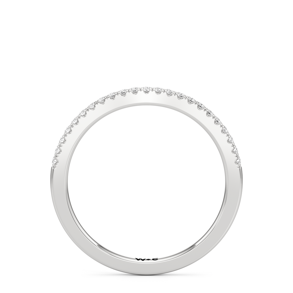 The Darcy Diamond Wedding Band with Platinum Cut Diamond in 14KT Platinum view 2
