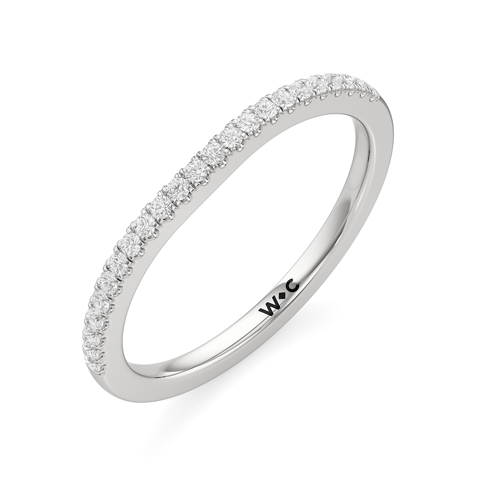 The Darcy Diamond Wedding Band with Platinum Cut Diamond in 14KT Platinum view 3
