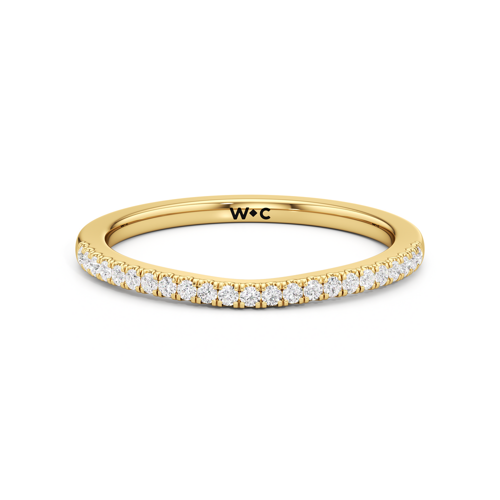 The Darcy Diamond Wedding Band with 18KT Yellow Gold Cut Diamond in 14KT Yellow Gold view 1

