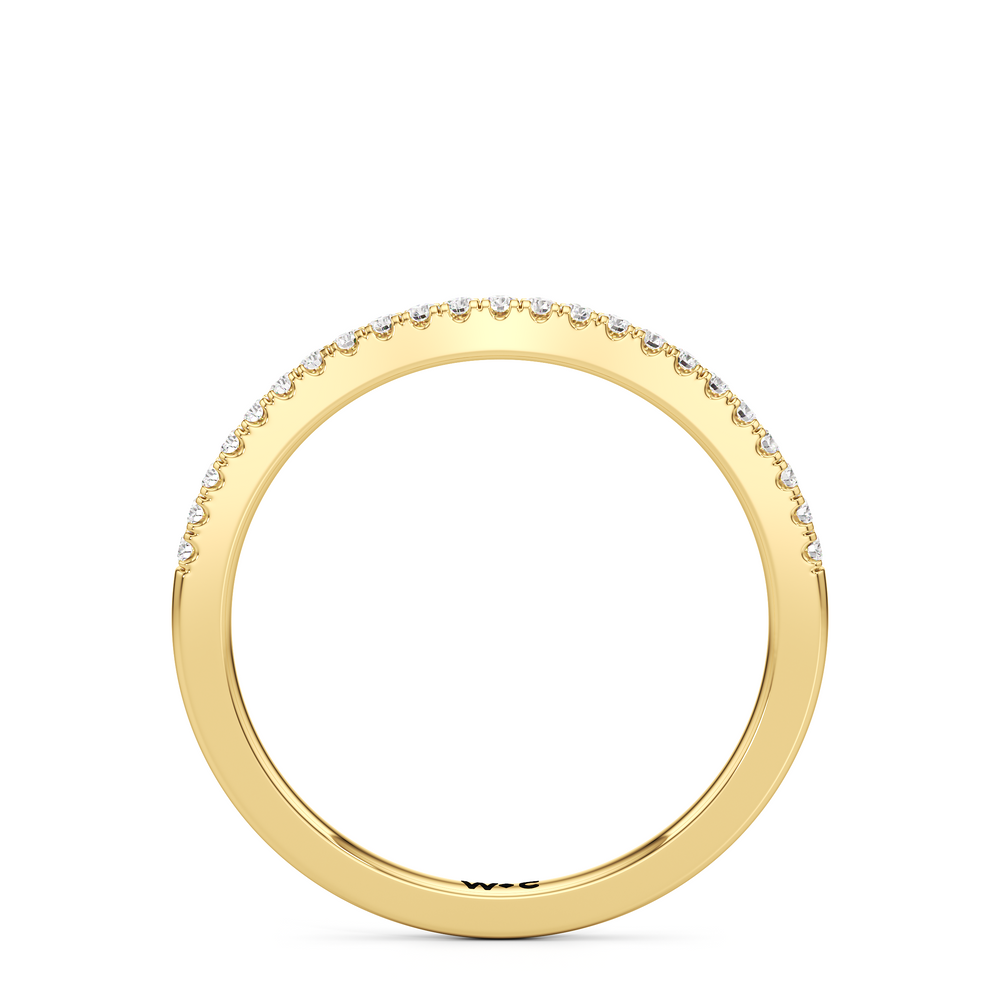 The Darcy Diamond Wedding Band with 18KT Yellow Gold Cut Diamond in 14KT Yellow Gold view 2
