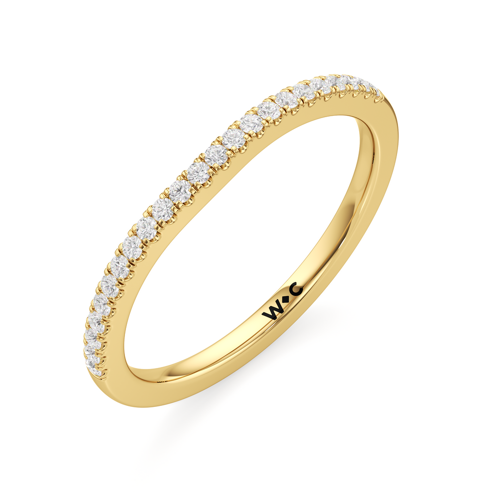 The Darcy Diamond Wedding Band with 18KT Yellow Gold Cut Diamond in 14KT Yellow Gold view 3
