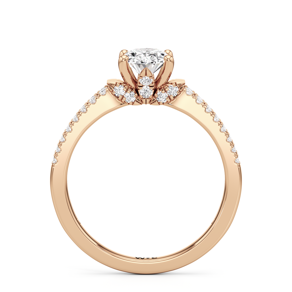 The Darcy Engagement Ring with Oval Cut Diamond in 14KT Rose Gold view 2
