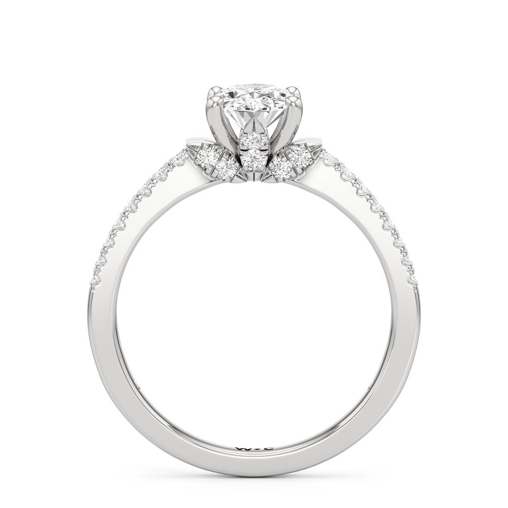 The Darcy Engagement Ring with Oval Cut Diamond in 14KT Platinum view 2
