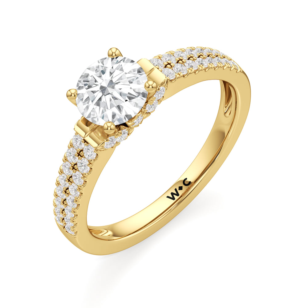 The Darcy Engagement Ring with Round Cut Diamond in 14KT Yellow Gold view 3

