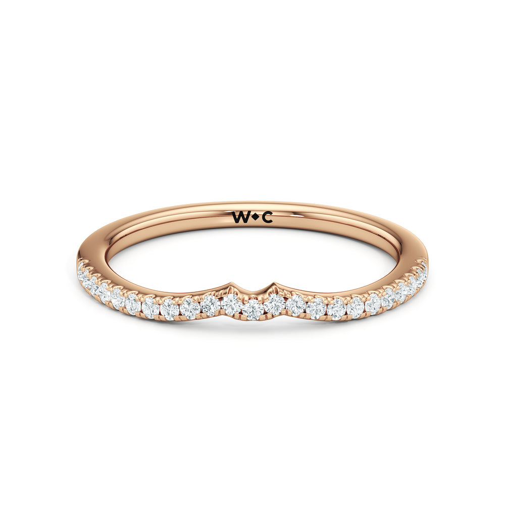 The Ophelia Diamond Wedding Band with 18KT Rose Gold Cut Diamond in 14KT Rose Gold view 1
