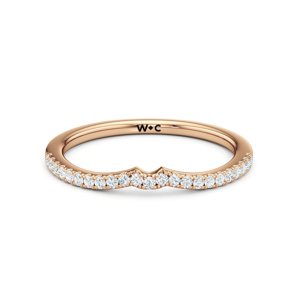 The Ophelia Diamond Wedding Band with 18KT Rose Gold Cut Diamond in 14KT Rose Gold view 1
