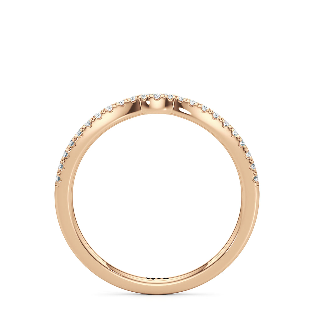 The Ophelia Diamond Wedding Band with 18KT Rose Gold Cut Diamond in 14KT Rose Gold view 2
