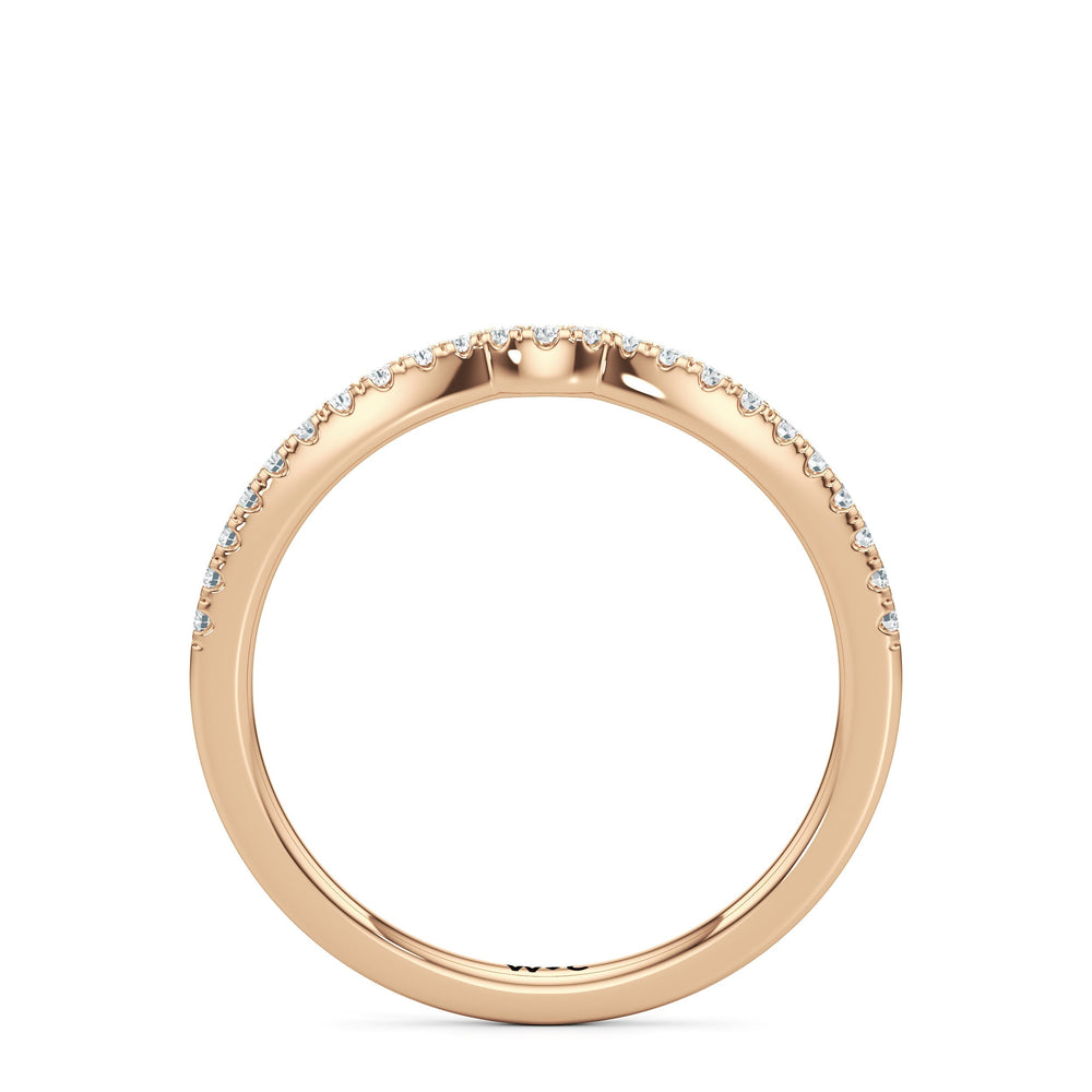 The Ophelia Diamond Wedding Band with 18KT Rose Gold Cut Diamond in 14KT Rose Gold view 2
