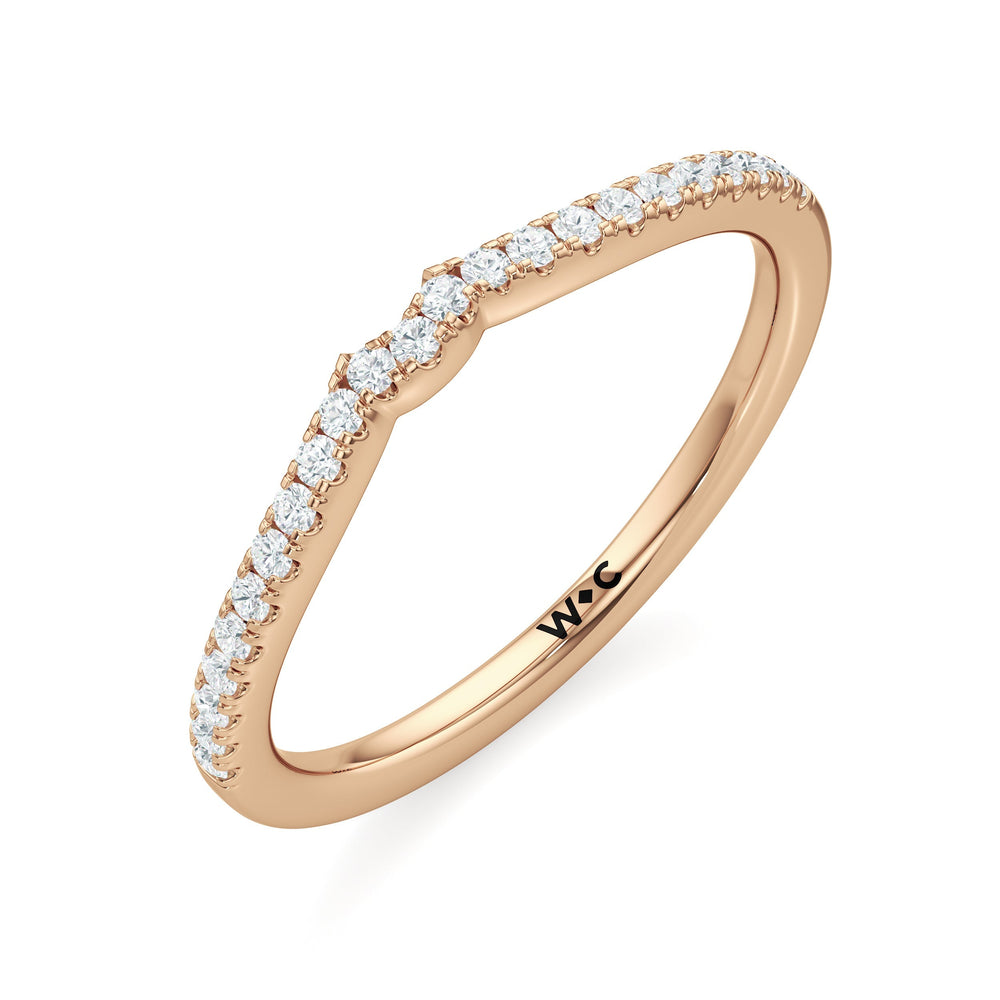 The Ophelia Diamond Wedding Band with 18KT Rose Gold Cut Diamond in 14KT Rose Gold view 3
