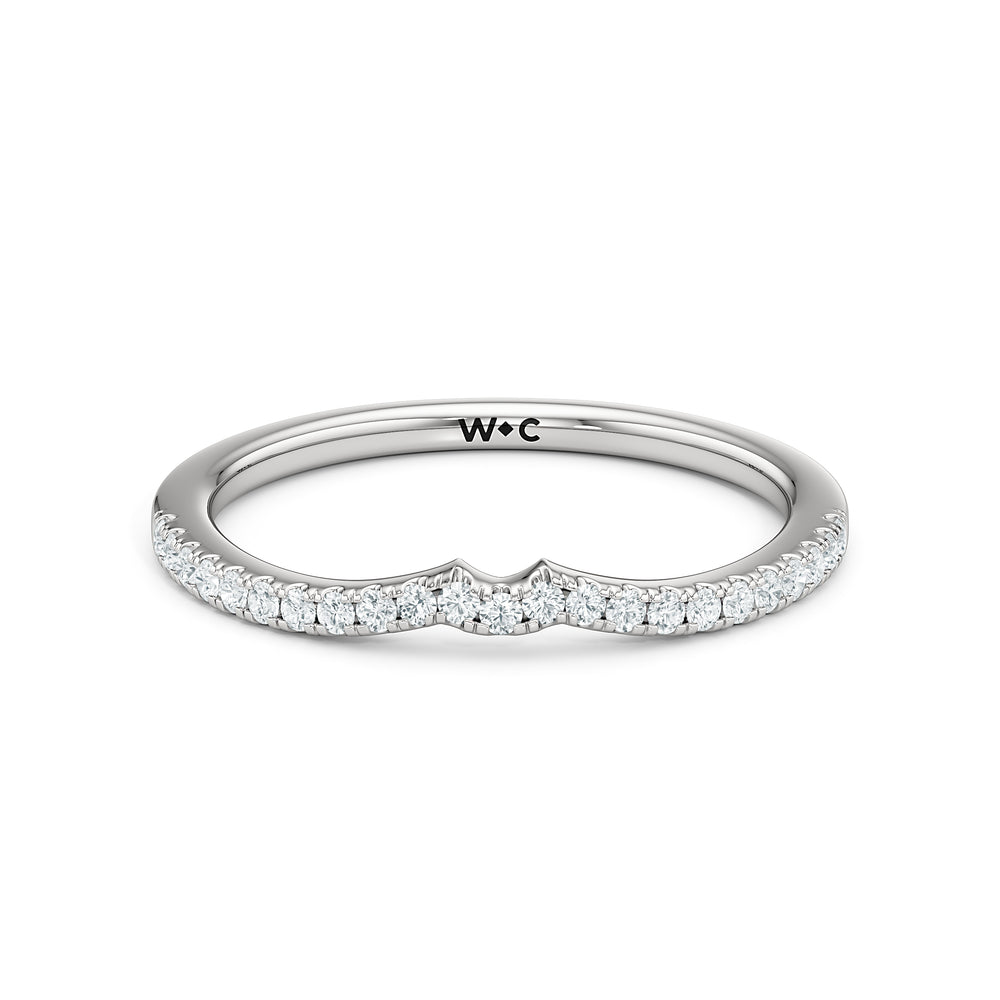 The Ophelia Diamond Wedding Band with Platinum Cut Diamond in 14KT Platinum view 1
