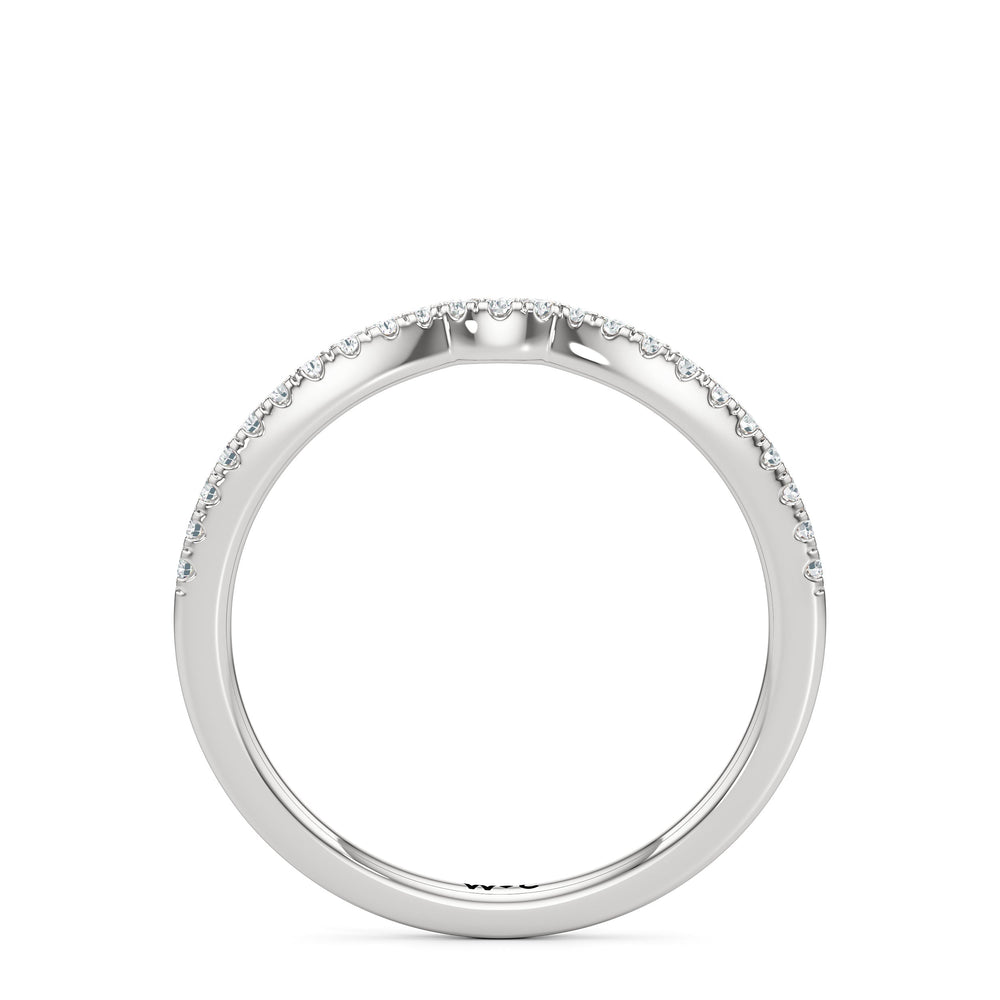 The Ophelia Diamond Wedding Band with Platinum Cut Diamond in 14KT Platinum view 2
