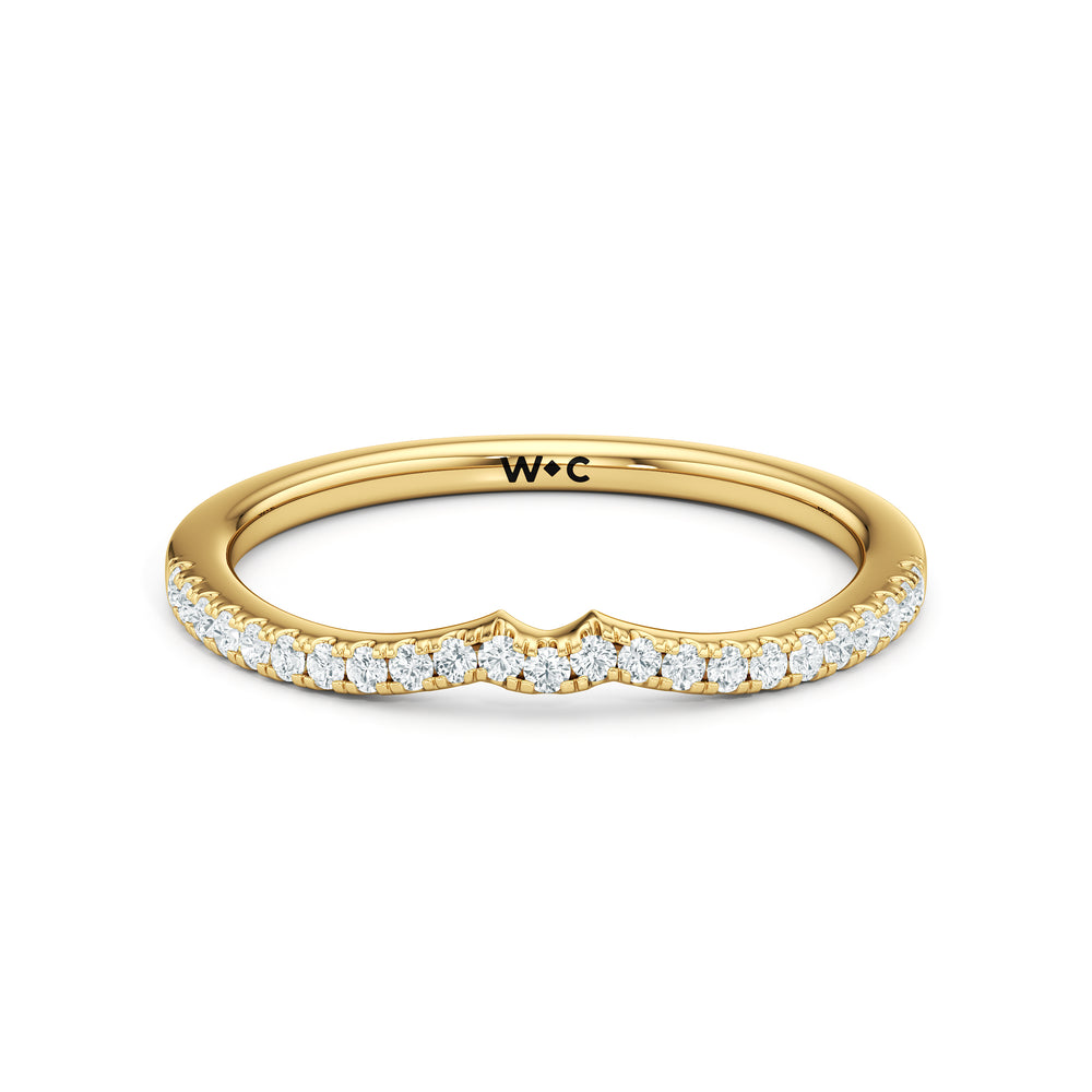 The Ophelia Diamond Wedding Band with 18KT Yellow Gold Cut Diamond in 14KT Yellow Gold view 1
