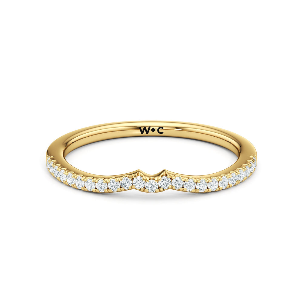 The Ophelia Diamond Wedding Band with 18KT Yellow Gold Cut Diamond in 14KT Yellow Gold view 1
