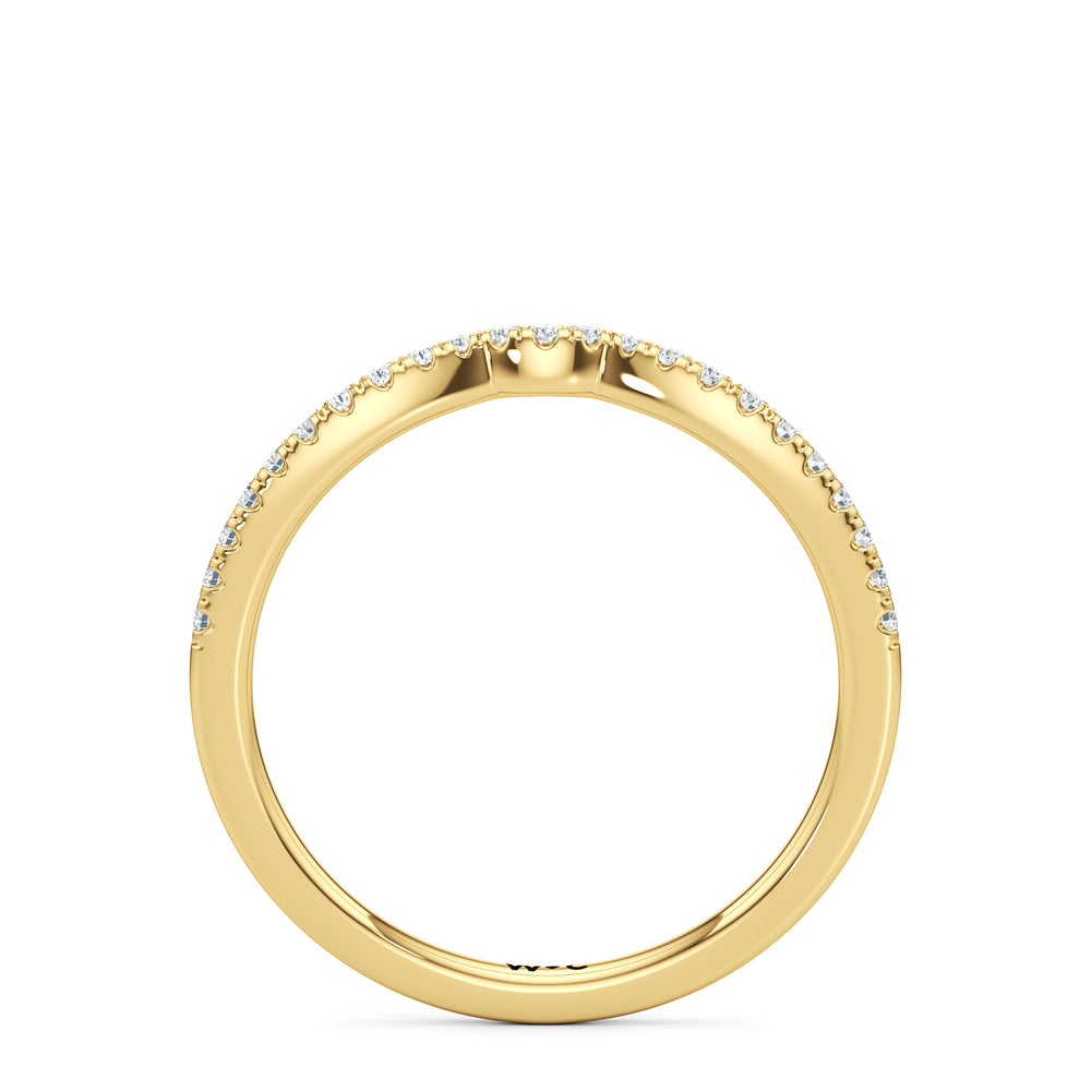 The Ophelia Diamond Wedding Band with 18KT Yellow Gold Cut Diamond in 14KT Yellow Gold view 2
