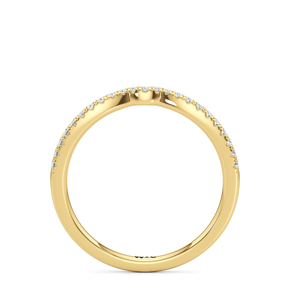 The Ophelia Diamond Wedding Band with 18KT Yellow Gold Cut Diamond in 14KT Yellow Gold view 2
