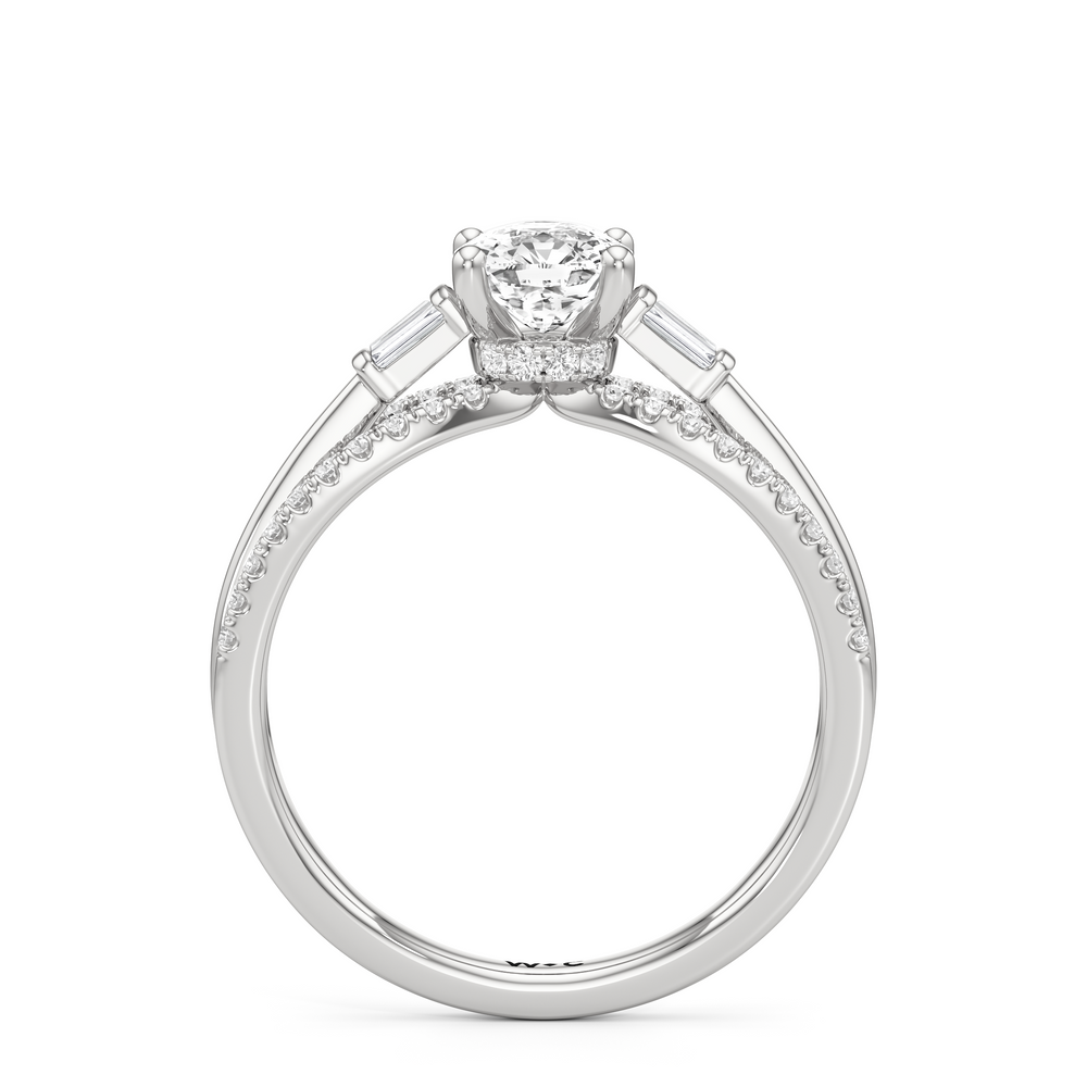 The Ophelia Engagement Ring with Cushion Cut Diamond in 14KT Platinum view 2
