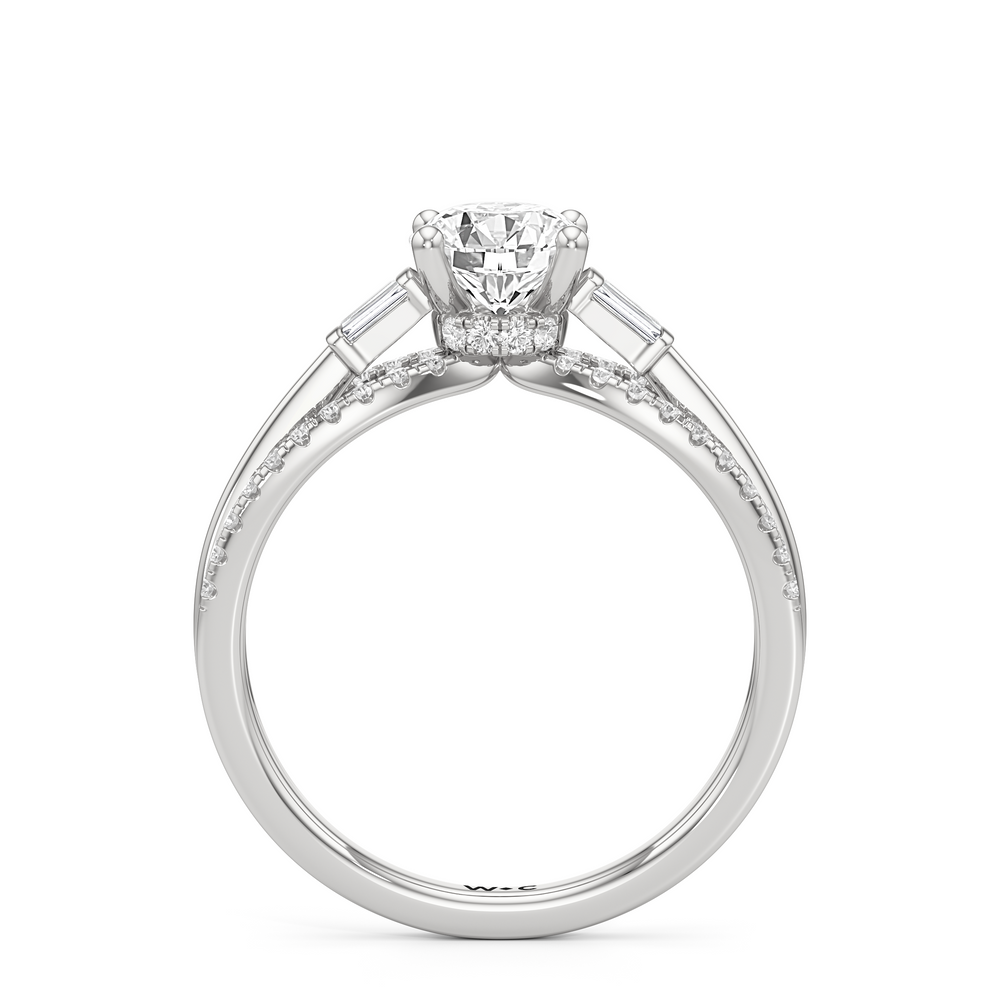 The Ophelia Engagement Ring with Round Cut Diamond in 14KT Platinum view 2
