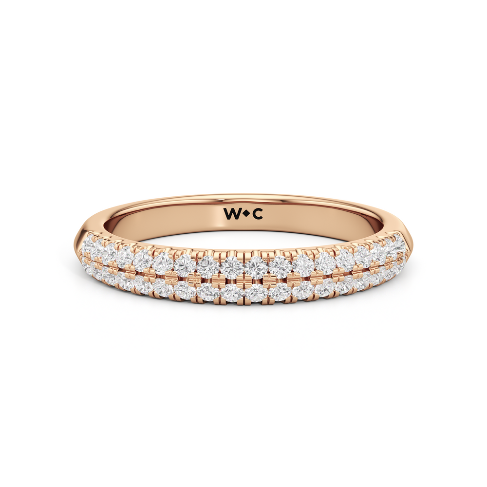The Colette Diamond Wedding Band with 18KT Rose Gold Cut Diamond in 14KT Rose Gold view 1
