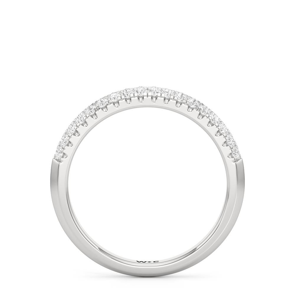 The Colette Diamond Wedding Band with Platinum Cut Diamond in 14KT Platinum view 2
