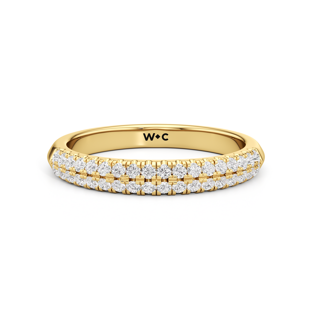 The Colette Diamond Wedding Band with 18KT Yellow Gold Cut Diamond in 14KT Yellow Gold view 1
