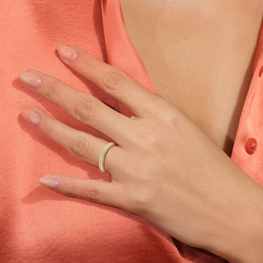 The Colette Diamond Wedding Band with 18KT Rose Gold Cut Diamond in 14KT Rose Gold view 5
