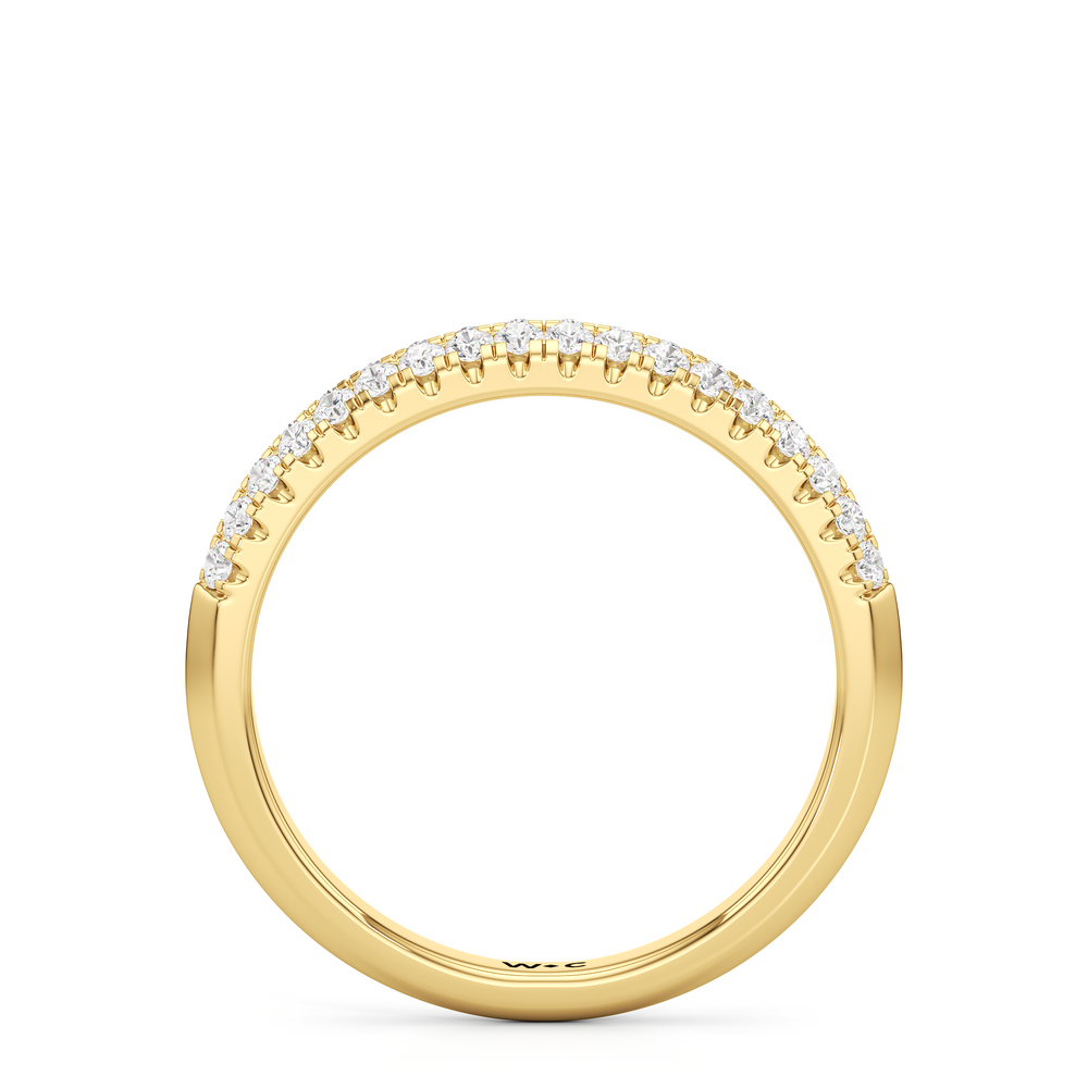 The Colette Diamond Wedding Band with 18KT Yellow Gold Cut Diamond in 14KT Yellow Gold view 2
